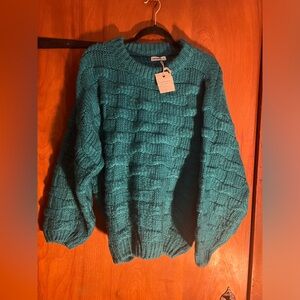 Sweater knitted by Andtheway brand new with tag size M/L Teal in color